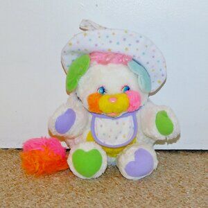 Vintage 1986 Mattel Popples TCFC 11" Baby Bibsy Popple Plush Doll